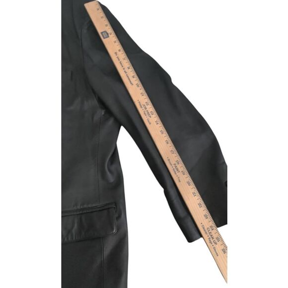 Jones New York Black Leather Jacket Blazer Suit Jacket Size 50R - Picture 5 of 10